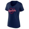 thumbnail image 2 of Women's Navy Cleveland Guardians Hometown State Guard V-Neck T-Shirt, 2 of 3