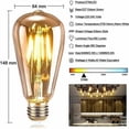 thumbnail image 4 of Bombilla LED Edison E27 decorativa ST64 vintage, diseño rústico industrial, equivalente a 4 W, 40 W, bombilla de filamento de larga duración, diseño exclusivo para protección de bombillas, luz cálida, 4 of 5
