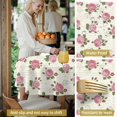 thumbnail image 5 of Pioneer Flower Floral Print Pattern Round Tablecloth 60 X 60 Inch, Wrinkle Resistant Wipeable Table Cloth for Kitchen Dining Picnic Patio Party, 5 of 6
