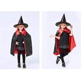 thumbnail image 2 of Capa de Mago Infantil Capa de Disfraz de Halloween con Sombrero Mágico Capa Cosplay Bruja Medieval Capa de Puerta de Doble Cara con Capucha Disfraces Mascarada Navidad Carnaval Ópera Escenario JM, 2 of 5