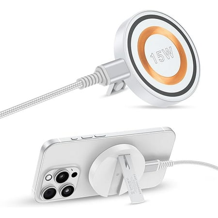 Magnetic Charger for Android Samsung Wireless Charger Fast Charging for Samsung Galaxy S24 Ultra, S23, S22, S21, S20, S10, Magsafe Charger Kickstand for iPhone 16, 15 Pro Max, Plus, 14, 13, 12