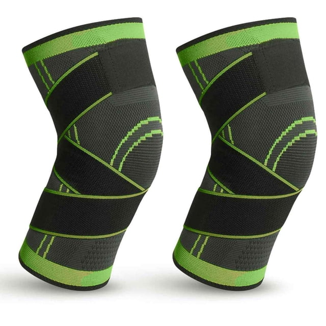 Rodillera para dolor de rodilla: 2 paquetes de rodilleras, ejercicio ajustable, correr, desgarro de menisco