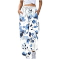 thumbnail image 1 of Birdeem Women Loose Casual Printed Pocket Drawstring Pants, 1 of 5