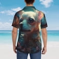 thumbnail image 4 of Balery Cute Flower Chihuahua Puppy Camisas hawaianas de manga corta para hombre, camisas playeras de corte holgado, camisas de vacaciones con botones,X-Large, 4 of 7