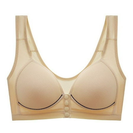 Womens Bras Push up Full-Coverage Bra Feature V-Neck Demi & Balconette Bra Style W-1638 Front Closure Closure Molded Bra Beige M