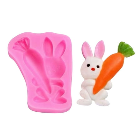 

2 PC Easter Rabbit Bunny Silicone Fondant Mold Chocolate Cake Ice Mould Tray chocolate moulds resin moulds silicone molds for chocolate