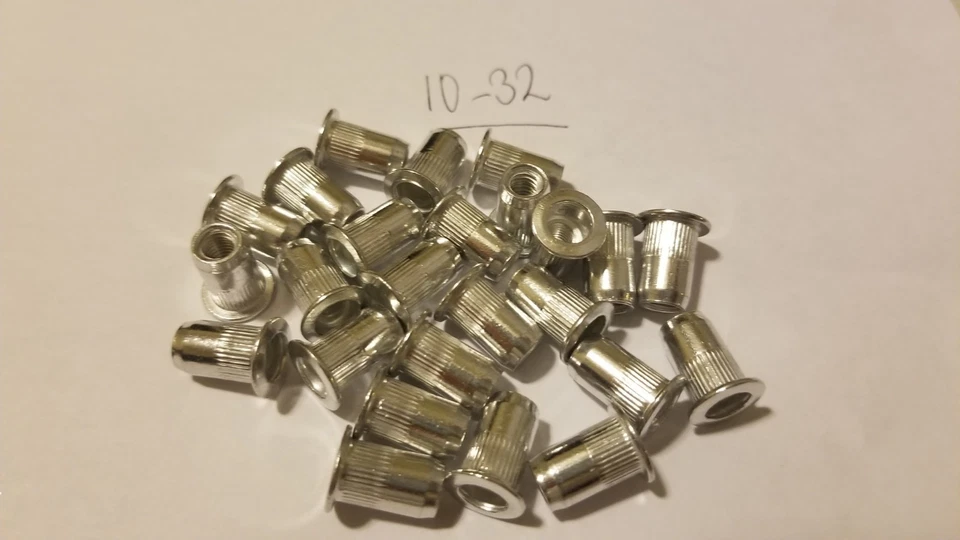 CIRCLE- 100 Pcs 10-32 Aluminum Flange Nutserts Rivet Nut Rivnut Nutsert