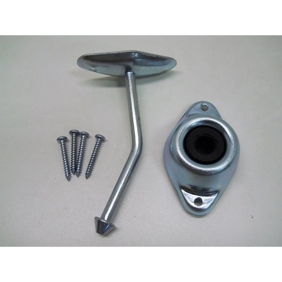 RV Camper Trailer Door Stop Holder Latch / Metal Plunger Kit 4.75" Angled Rod