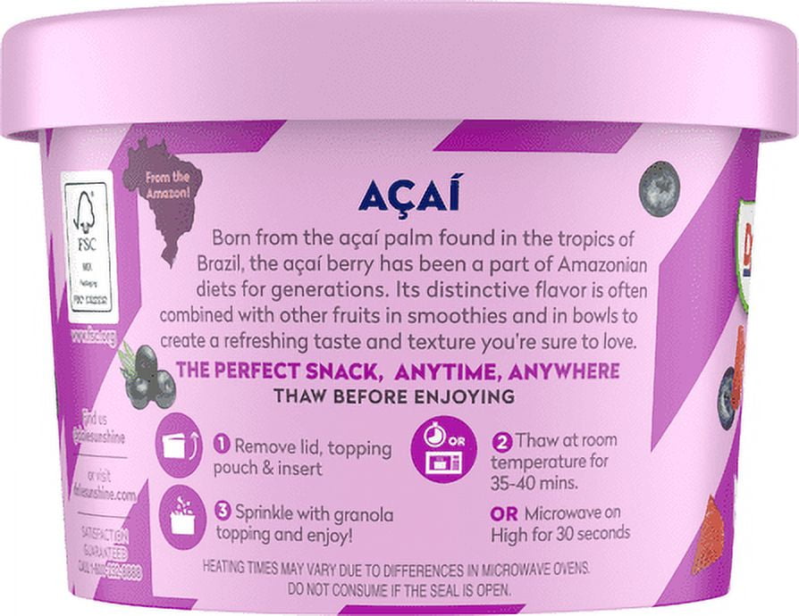 Dole Acai Original Frozen Smoothie Bowl, 6 oz