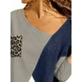 thumbnail image 3 of FASHIONWT Women Long Sleeve O-Neck T-Shirt Leopard Contrast Top, 3 of 4