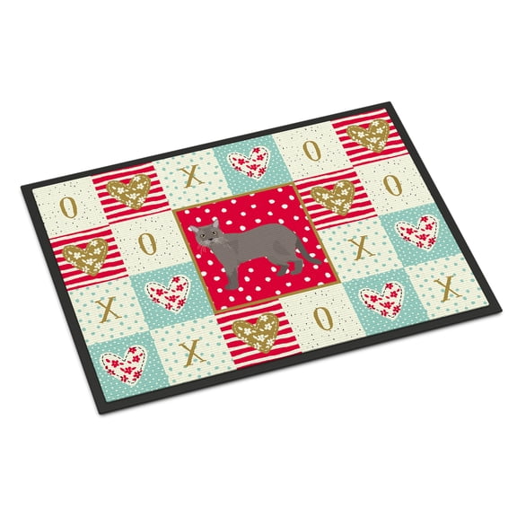 Carolines Treasures European Burmese Cat Love Indoor or Outdoor Mat 18x27 doormats, Multicolor