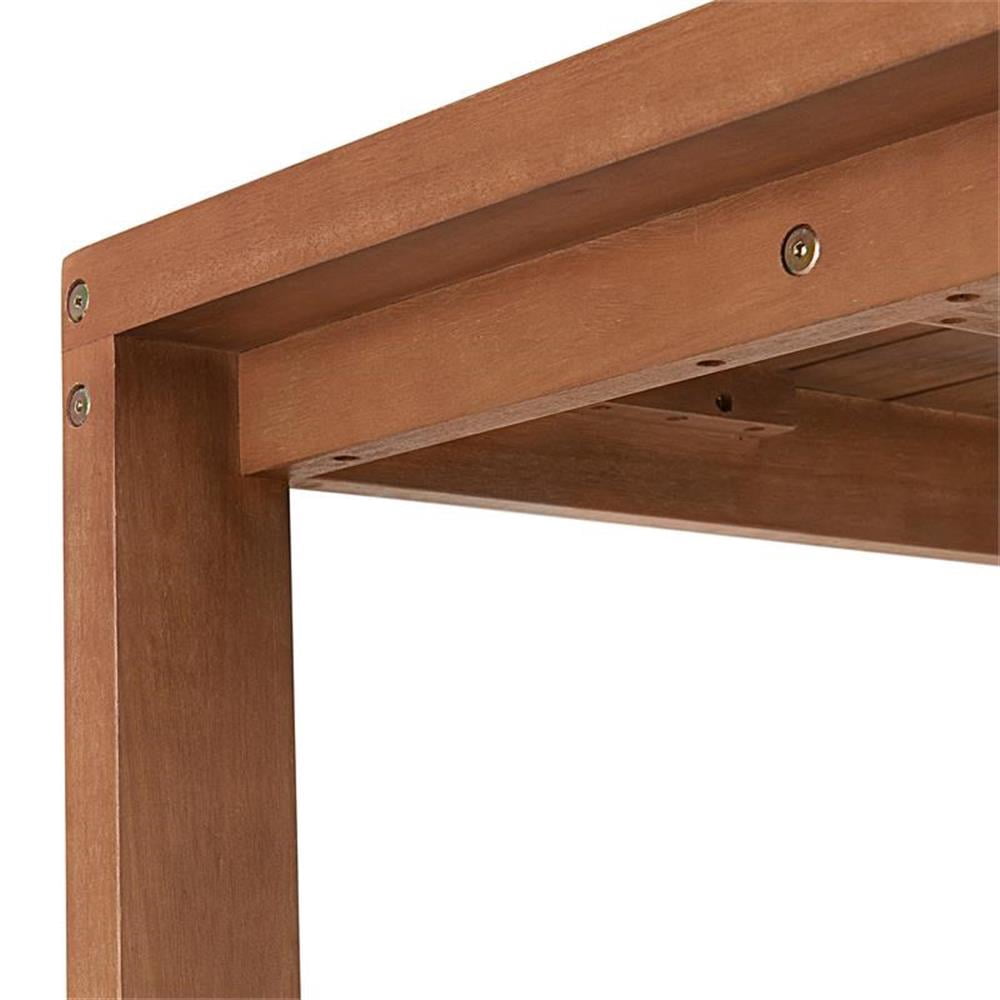 Alaterre Furniture Eucalyptus Wood, Weather-Resistant 63" x 37.5" Outdoor Dining Table with 2" Umbrella Hole