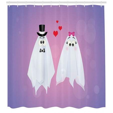 Ghost Shower Curtain Funny Ghost Couple Wedding Of Weird Bride