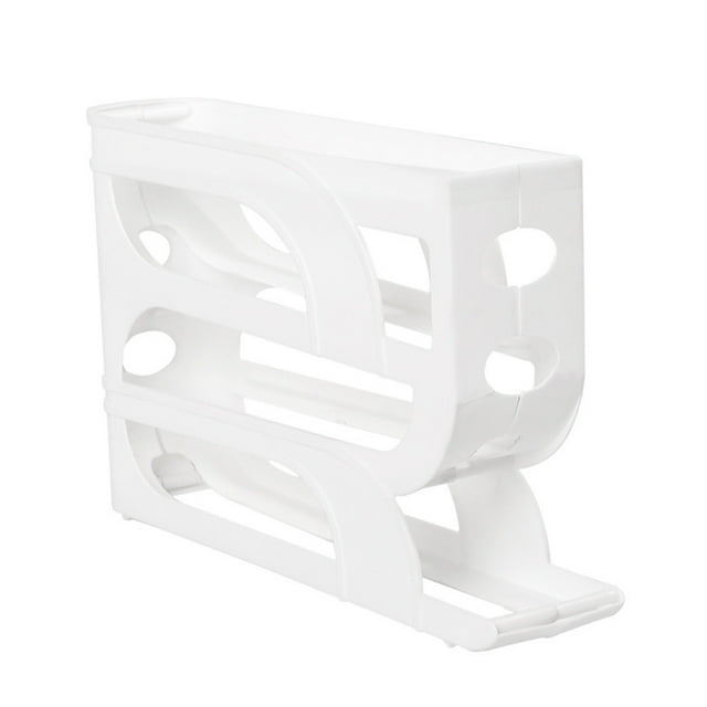 BKBP 30 Egg Holder for Fridge - Automatic Rolling Egg Organizer, Space-Saving 4 Tiers Egg Dispenser for Refrigerator, Large Capacity Egg Storage Tray for Kitchen and Pantry