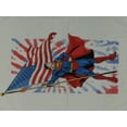 thumbnail image 2 of Superman DC Comic Superhero American Flag Mens White Graphic Tee-M, 2 of 3