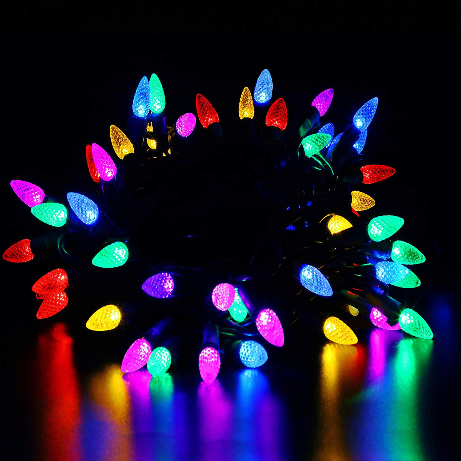 Vanrayal C3 Christmas Tree Lights Multicolor 50 Led 18ft Decorative String Light Plug In For