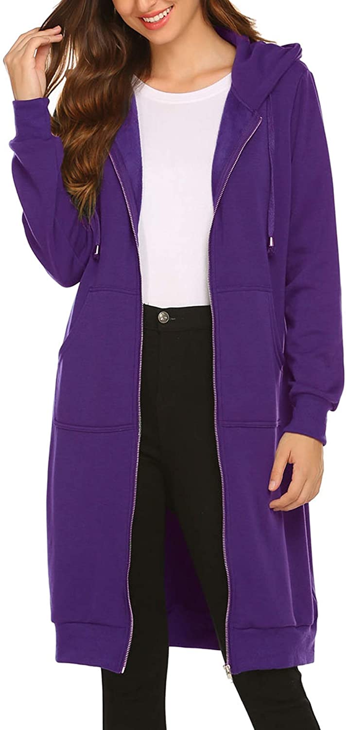 Women Casual Zip up Fleece Hoodies 