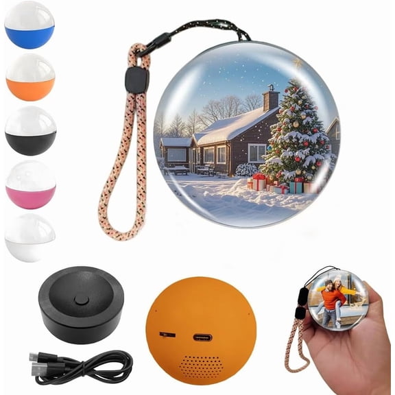 Memory Sphere Lamp, 2026 Upgraded Christmas Crystal Ball Video Player Memory Orb Lamp, 3D Personalized Uploadable Videos & Photos Gift for Christmas Couples Friends Anniversary Birthday (White)