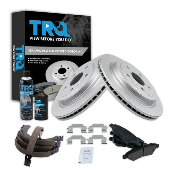 TRQ Rear Brake Pad & Rotor Kit BKA34799 Fits Select 2008-2014 Cadillac CTS