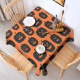 thumbnail image 2 of Pumpkin Spooky Square Table Cover Wrinkle Resistant Washable Happy Halloween Tablecolths Tablecloth for Halloween Birthday Wedding Graduation (52x52 Inch), 2 of 6