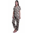 thumbnail image 2 of Moomaya Printed Cotton Shirt Pajamas Notch Collar Sleepwear WoMen's Pajama Set, 2 of 6