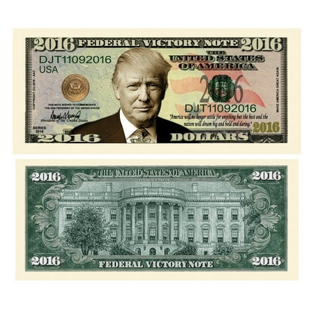 Lot of 5 - 2016 President Donald Trump Federal Victory Bill Notes