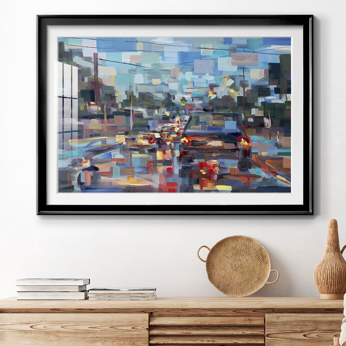 Red Traffic Premium Framed Print - Ready to Hang