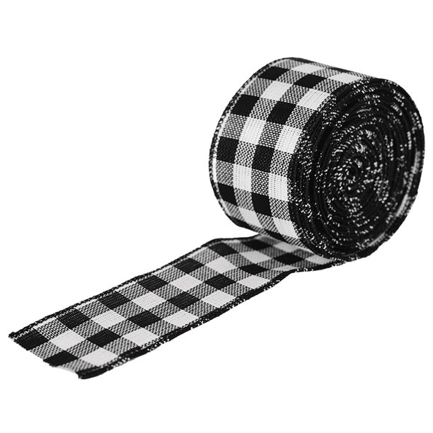 Cinta de celosía navideña de 2 m para regalo tira para envolver DIY (blanco y negro) JShteea Libre de BPA
