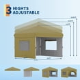 thumbnail image 4 of 10x10 Ft Pop Up Canopy Tent with 3 Sidewalls, Heavy Duty Outdoor Instant Shelter, UPF 50+ UV Protection, Waterproof Oxford Fabric, Easy One-Person Setup, Haki, 4 of 6