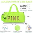 thumbnail image 2 of AOUNQ Gym Bag Sports Travel Duffel Bags for Women Weekender Overnight Tote Carry on Bag with Shoes Compartment Fluorescent Green, 2 of 6