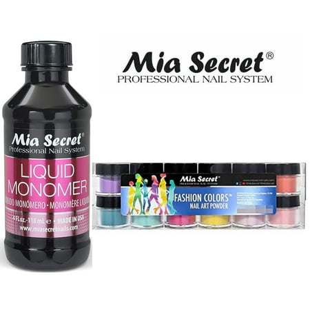 Mia Secret - Monomer 4 oz + Fasion Color 12 Colors Set