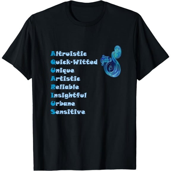 Aquarius Personality Astrology Zodiac Sign Horoscope Design T-Shirt