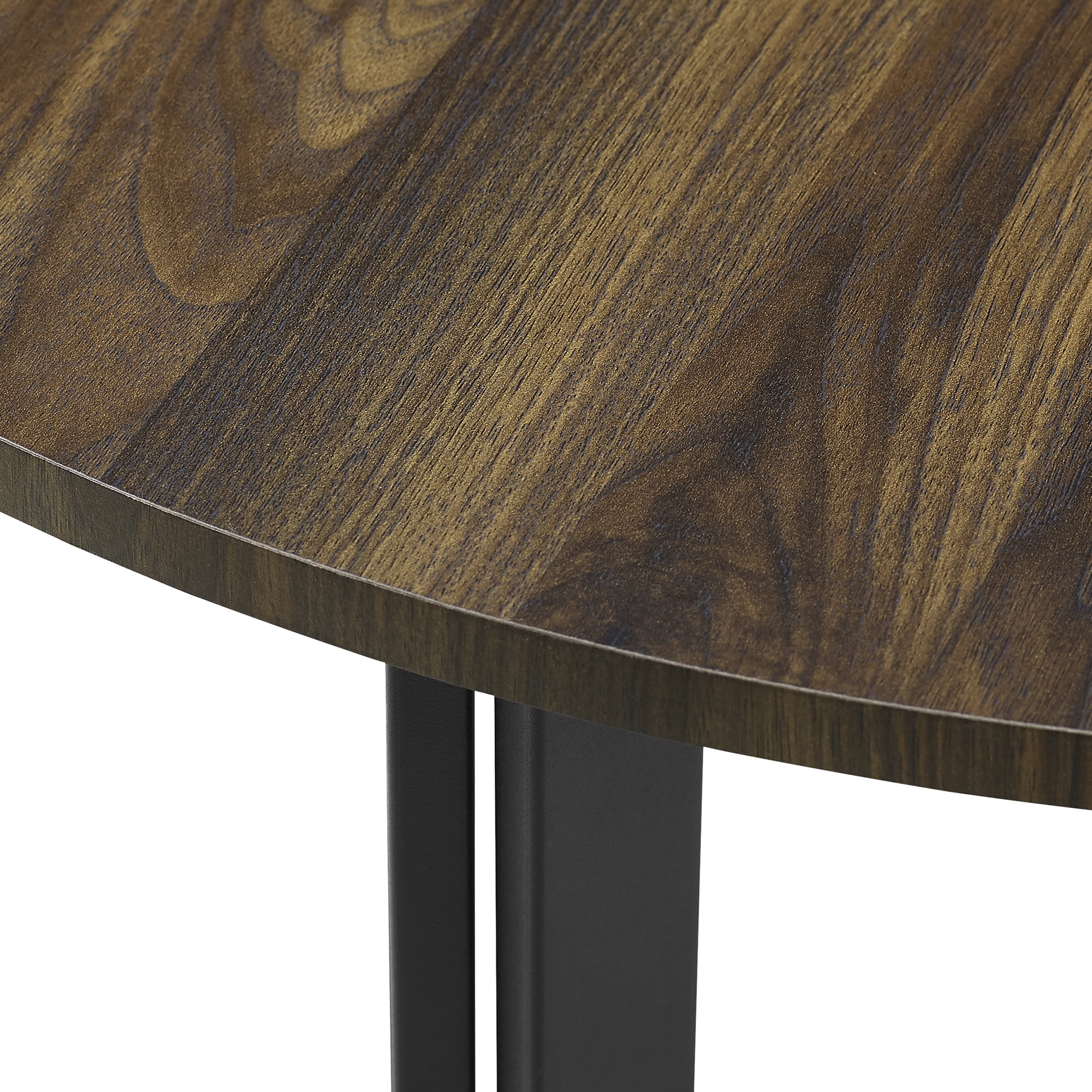 Manor Park Modern Round Coffee Table, Dark Walnut