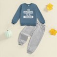 thumbnail image 2 of CAUYDY Infant Fall Winter Outfits Set Child Long Sleeved Pullover Joggers Pants Two Piece Toddler Cute Clothing 3 6 9 12 18 24 Months 3T 4T 5T Blue for Sizes 18-24 Months, 2 of 6