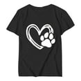 thumbnail image 5 of WREESH Womens Fashion T-Shirts Valentine's Day Causal Round Neck Heart Printing Blouse Short Sleeve T-Shirt Summer Tops Pullover Black, 5 of 5