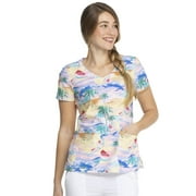 Dickies EDS Medical Scrubs Top for Women V-Neck DK700, XS, California Dream
