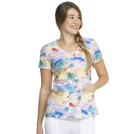 Dickies EDS Medical Scrubs Top for Women V-Neck DK700, XS, California Dream