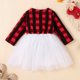 thumbnail image 4 of Vestido infantil de Navidad con estampado de celosía y letras bordadas de hilo de red para niñas pequeñas, 4 of 8