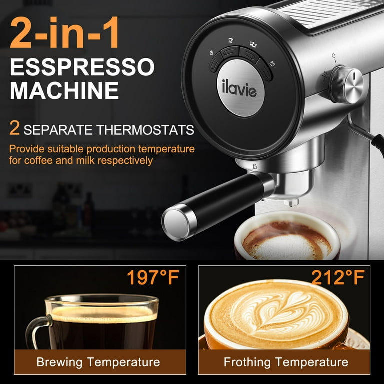 BioloMix 20 Bar Italian Type Espresso Coffee Maker Machine with Milk Frother  Wand for Espresso, Cappuccino, Latte and Mocha - AliExpress