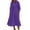 Purple, variant on OSOLU Women Solid Color Elegant Lapel Casual 3/4 Sleeve Dress Leisure Sundress Wedding Guest Dresses For Women