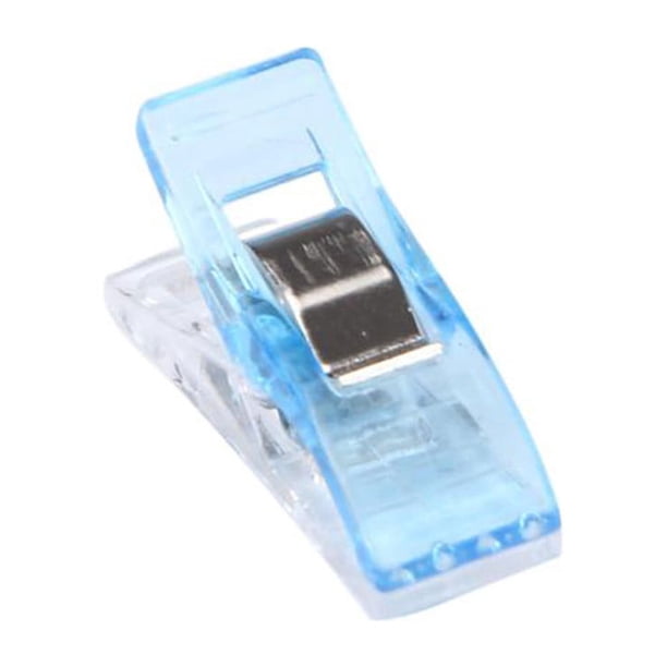 Xihbxyly Pinzas de Costura Transparentes, Pinzas de Plástico Resistentes para Encuadernación, Base Plana para Una Medición Precisa, Ideales para Acolchado y Manualidades, Juego de 20 Piezas, Color Az
