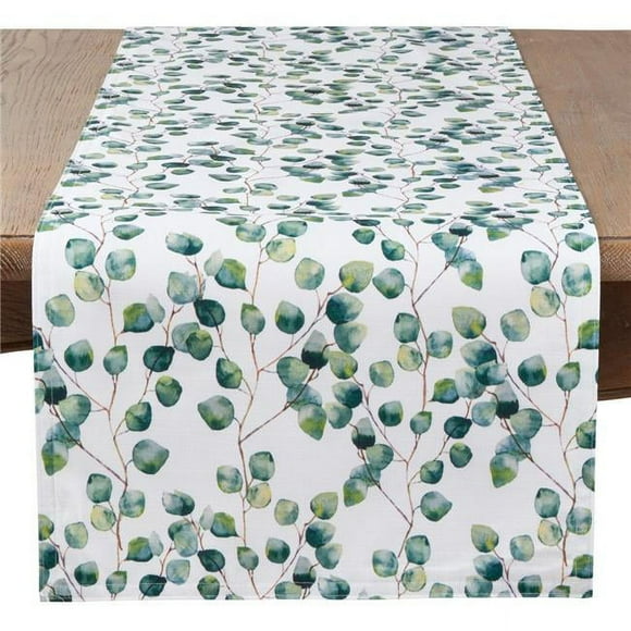 Saro Lifestyle 6144.EU16120B Chemin de Table Feuille d'Eucalyptus 120 Po, Eucalyptus
