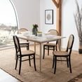 thumbnail image 4 of Safavieh Sonia Contemporary Adult Wood Solid Print Dining Side Chairs, Black/Natural (Set of 2), 4 of 13