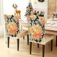 thumbnail image 3 of Decorative Chair Back Cover One Size x2 Chair Cover Dining Chair Slipcovers Chair Back Decoration Festival Chair Decoration Gold Chrysanthemums, 3 of 6