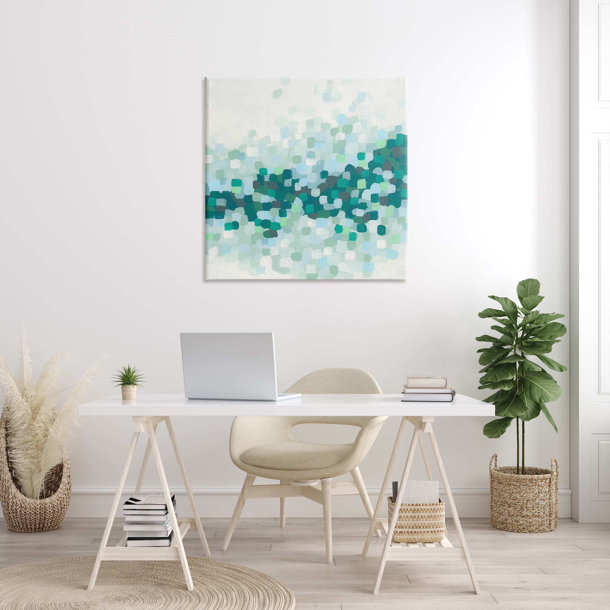 Stupell Industries Modern Dotted Terrain Abstract Painting Gallery Wrapped Canvas Art Print Wall Art, 36 x 36