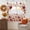 White, variant on Red Yellow Orange Fall Swag Kitchen Curtains Sets for Windows 24 Inch Length, Autumn Floral Botanical Maple Leaf Short Window Curtain Panels Swags Valances and Tiers 3 Piece Set for Cafe/Dining Room