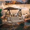 thumbnail image 7 of Porch Swing Cushions Outdoor, Waterproof 4" Thick 2–3 Seat Outdoor Swing Seat Cushion with Ties for Garden & Porch, 7 of 7