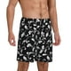 thumbnail image 2 of Fotbe Black White Leaves Pantalones Cortos de Pijama para Hombre, Ropa de Dormir, Pantalones de Pijama Cortos para Hombre-Large, 2 of 6