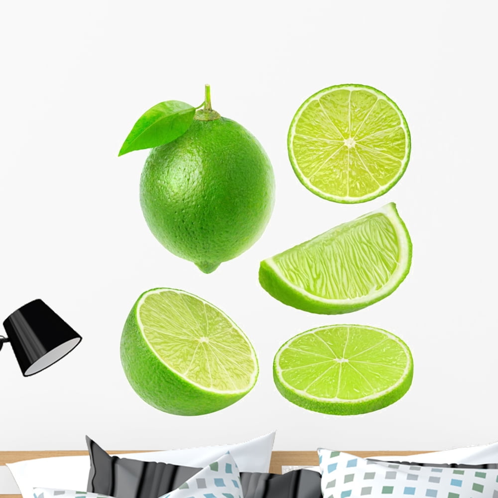 Sliced Green Lime Fruit Wall Decal Sticker Set Wallmonkeys Individual