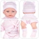 thumbnail image 3 of Reborn Baby Doll vinilo niño con grandes ojos sombrero realista bebé juguete niños regalo, 3 of 6